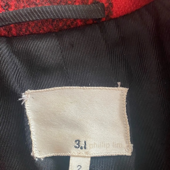 3.1 Phillip Lim Red Plaid Coat - Picture 7 of 7